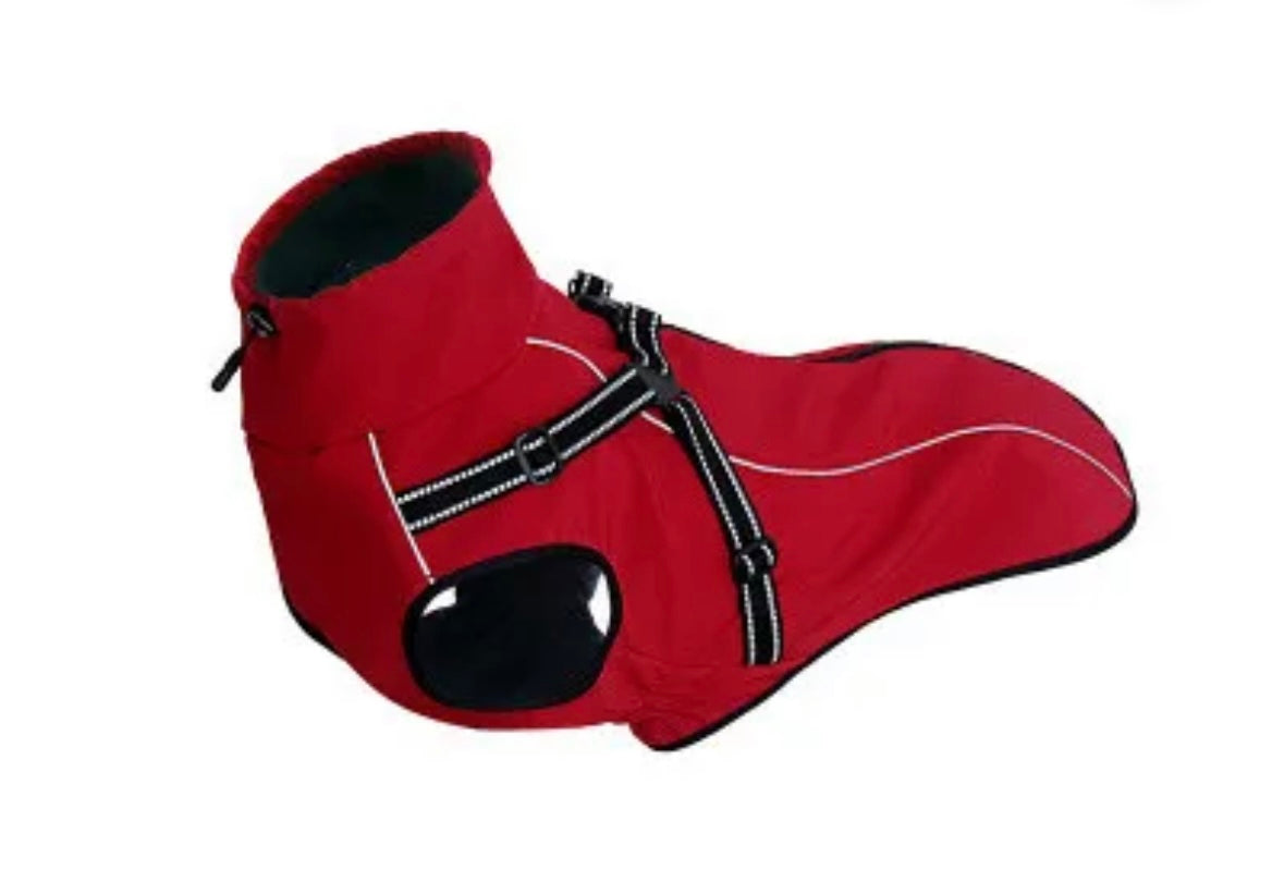Harness Coat in Soft Shell with Stretch - For larger dogs