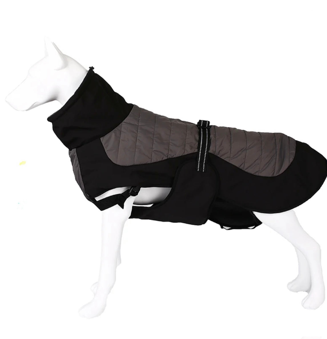 Stylish Coat for Large Dogs. Easy Fit, Built -In Harness