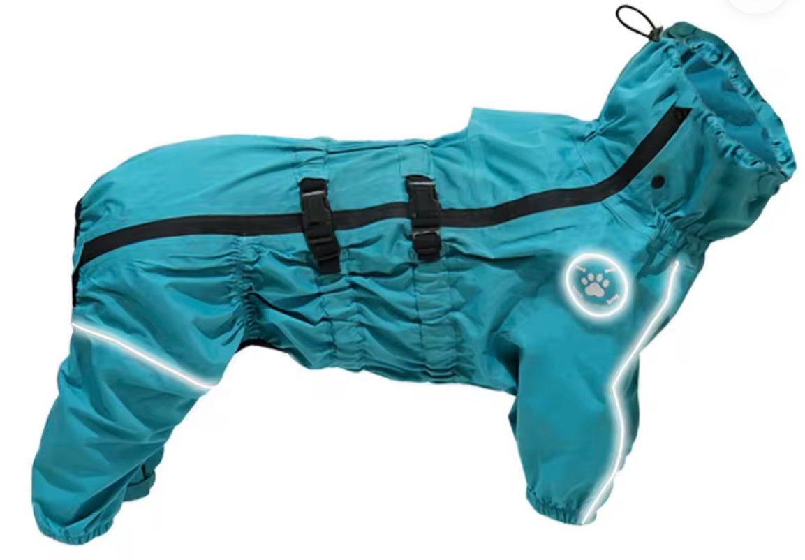 Waterproof puddlesuit for medium to large  dogs - No Matting